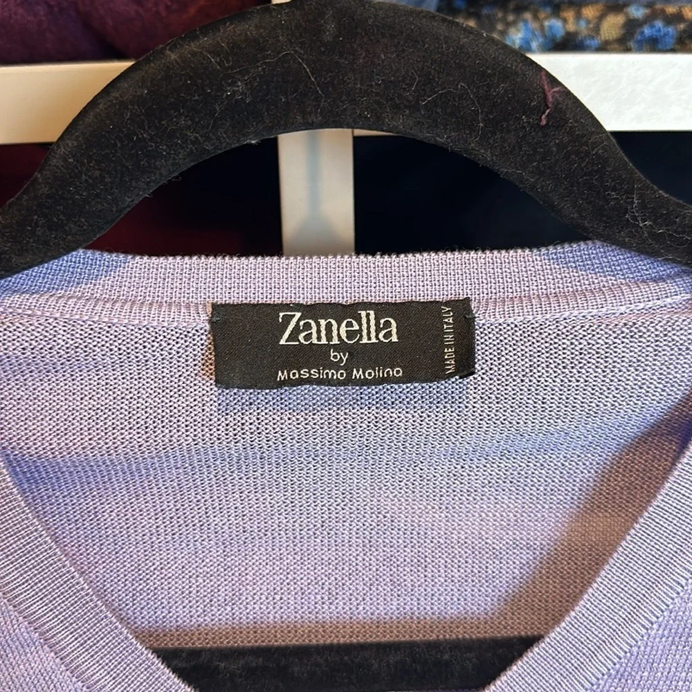 Zanella lavender long sleeve v neck sweater size XS​